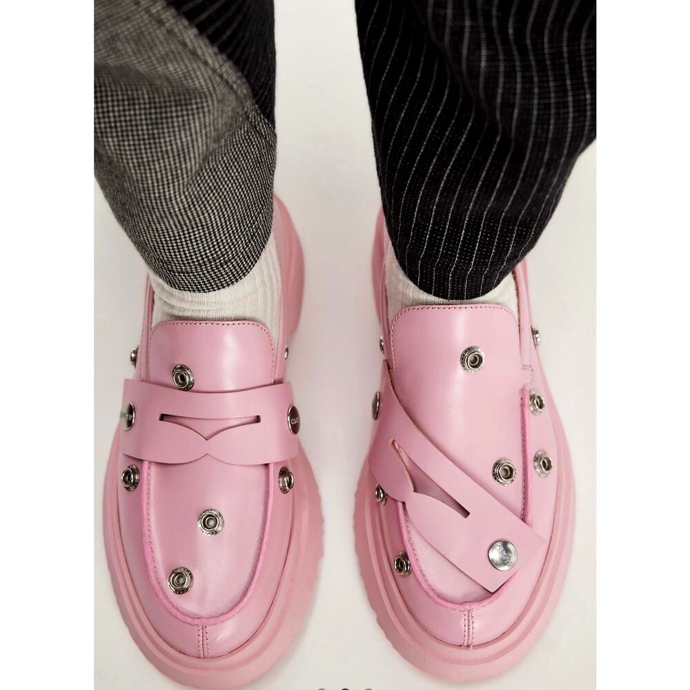 Free People Two for One Studded Loafers Pink size 7 - Picture 3 of 4